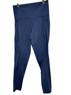 Athleta Salutation 7/8 Tight Powervita Periwinkle Blue Size Small EUC